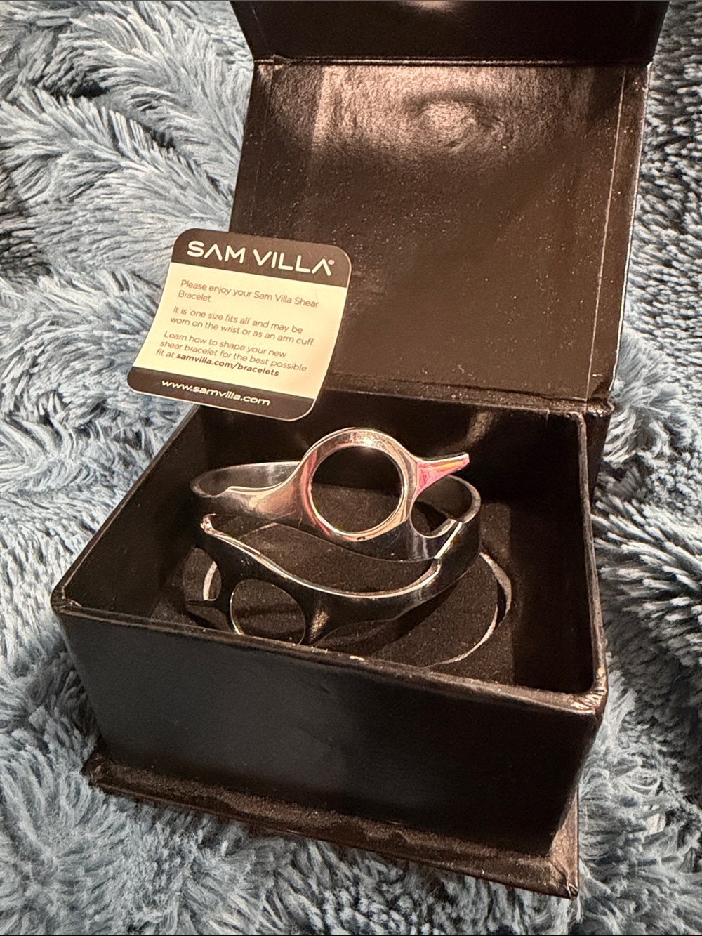 Silver Tone Stackable Shear Bracelet Set - Silver
